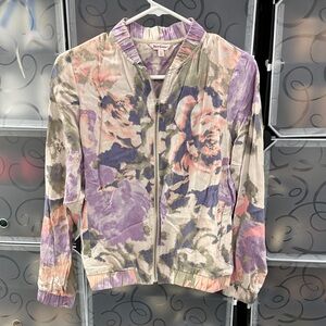Juicy Couture Pastel Floral Bomber Jacket